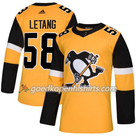Pittsburgh Penguins Kris Letang 58 Adidas 2018-2019 Alternate Authentic Shirt - Mannen